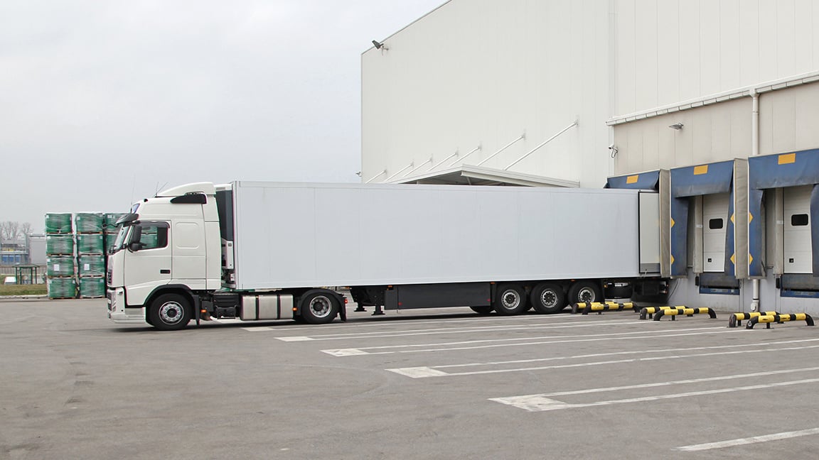 Hot shot loads ready for pickup at a loading dock